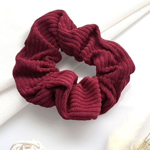 Chouchou Classique Pour Cheveux En Velours Côtelé Vintage Rouge