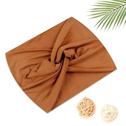 Bandeau Croisé Pour Cheveux En Coton Doux Uni Raffiné Café