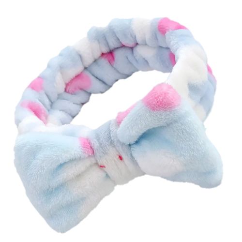 Bandeau Spa Pour Cheveux En Fourrure Polaire Avec Motifs Lapin Bleu