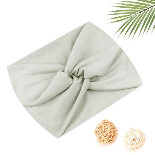 Bandeau Croisé Pour Cheveux En Coton Doux Uni Raffiné Blanc Écru