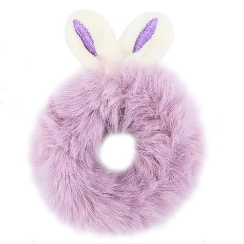 Chouchou Classique Pour Cheveux Fluffy Avec Oreilles De Lapin Violet