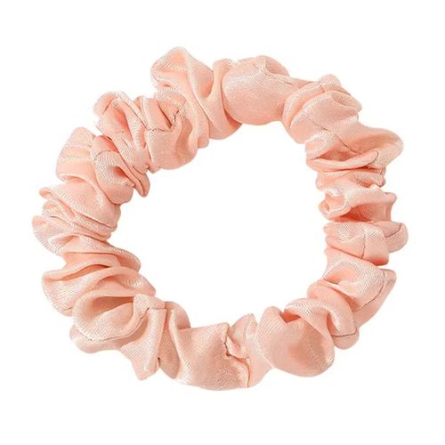Chouchou Classique Pour Cheveux En Satin Plissé Minimaliste Rose Poudré