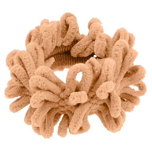Chouchou Classique Pour Cheveux En Velours Bouclette Douillet Camel
