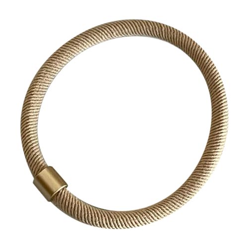 Élastique Torsadé Pour Cheveux Avec Embout Doré Minimaliste Bleu