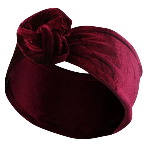 Bandeau Style Turban Pour Cheveux Casual En Velours Uni Moderne Bordeaux