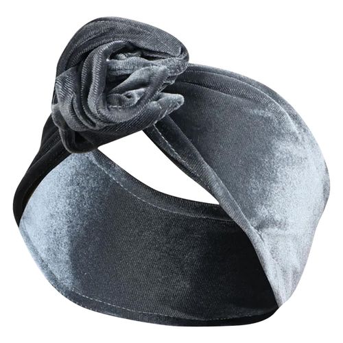 Bandeau Style Turban Pour Cheveux Casual En Velours Uni Moderne Gris