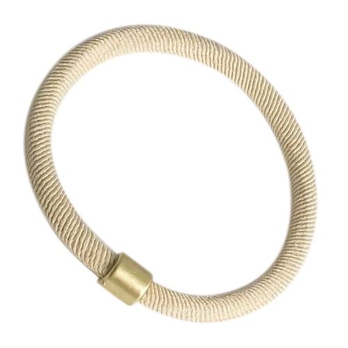 Élastique Torsadé Pour Cheveux Avec Embout Doré Minimaliste Beige