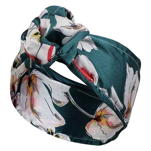 Bandeau Style Turban Pour Cheveux En Coton Fleuri Printanier Vert