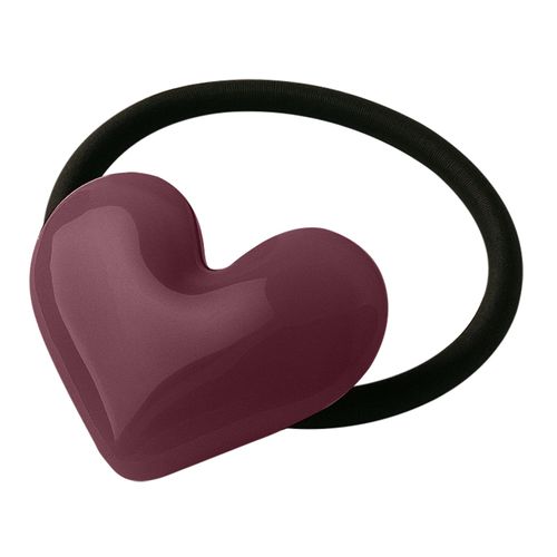 Élastique Casual Pour Cheveux À Manchon Poli C?ur D'opaline Gracieux Bordeaux