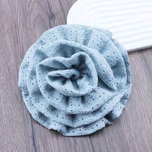 Chouchou En Rose 3d Pour Cheveux En Tulle Ajouré Brodé Vintage Bleu