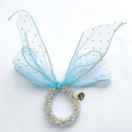 Chouchou Chic Pour Cheveux En Perles Et N?ud Impérial Raffiné Bleu