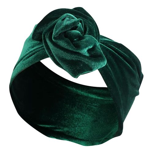 Bandeau Style Turban Pour Cheveux Casual En Velours Uni Moderne Vert
