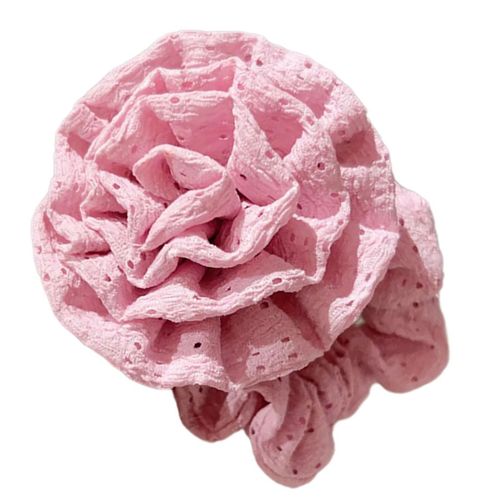 Chouchou En Rose 3d Pour Cheveux En Tulle Ajouré Brodé Vintage Rose