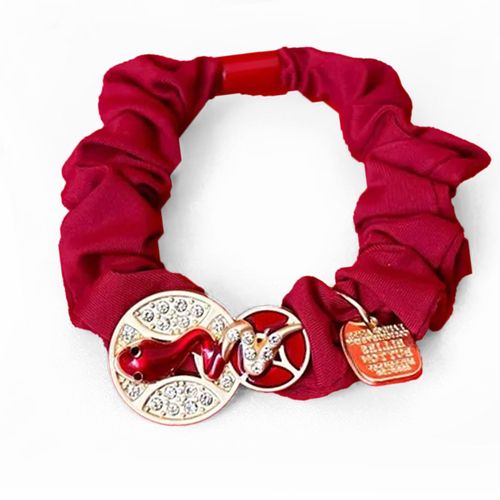 Chouchou Pour Cheveux En Satin Porte Bonheur Serpent Rouge