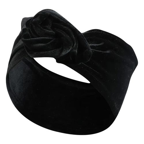 Bandeau Style Turban Pour Cheveux Casual En Velours Uni Moderne Noir