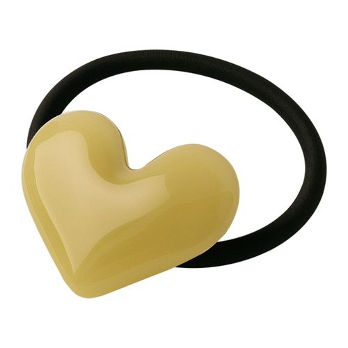 Élastique Casual Pour Cheveux À Manchon Poli C?ur D'opaline Gracieux Jaune