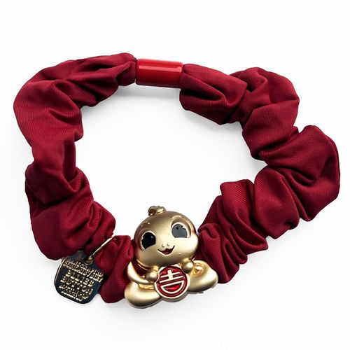 Chouchou Pour Cheveux En Satin Porte Bonheur Serpent Souriant Ji Rouge