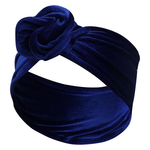 Bandeau Style Turban Pour Cheveux Casual En Velours Uni Moderne Bleu
