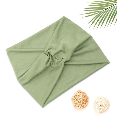 Bandeau Croisé Pour Cheveux En Coton Doux Uni Raffiné Vert Pomme