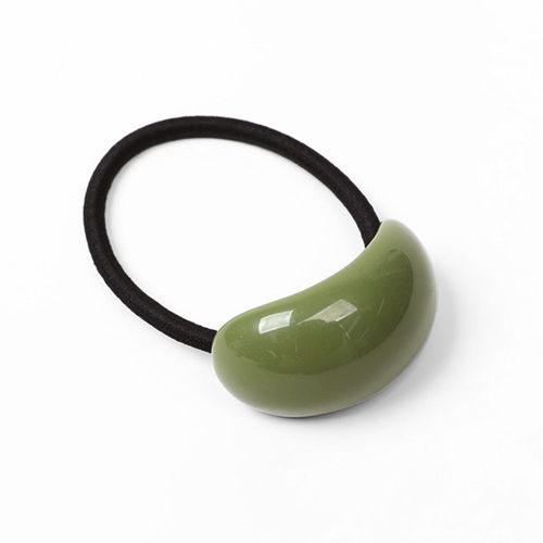 Élastique Casual Pour Cheveux Avec Perle Effet Bois Vert Ollive