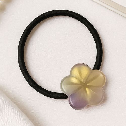 Élastique Casual Pour Cheveux À Fleur De Cerisier En Acrylique Minimaliste Blanc