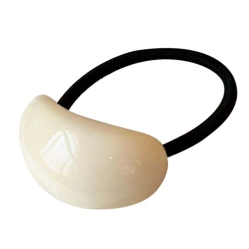 Élastique Casual Pour Cheveux Avec Perle Effet Bois Blanc Cassé