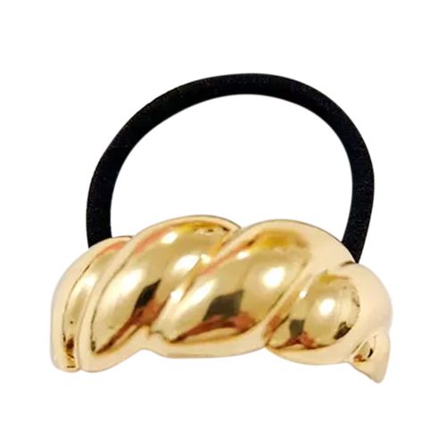 Élastique Casual Pour Cheveux À Manchon N?ud Torsadé Baroque Sculpté Doré