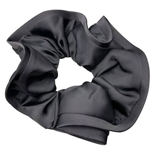 Chouchou Classique Pour Cheveux En Soie Unie Minimaliste Anthracite