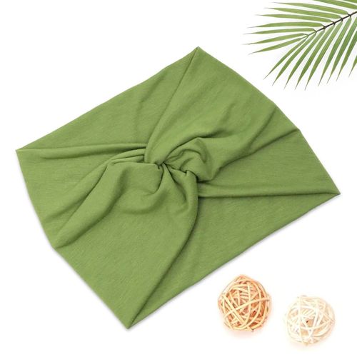 Bandeau Croisé Pour Cheveux En Coton Doux Uni Raffiné Vert