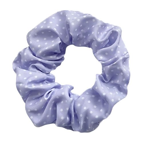 Chouchou Classique Pour Cheveux En Coton Doux À Pois Rétro Chic Violet Clair