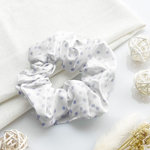 Chouchou Classique Pour Cheveux En Coton Doux À Pois Rétro Chic Violet