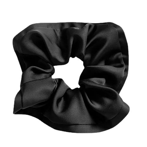 Chouchou Classique Pour Cheveux En Satin Uni Minimaliste Noir