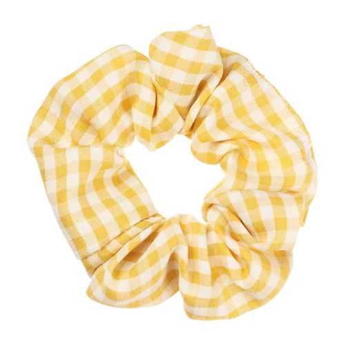 Chouchou Classique Pour Cheveux En Coton Vichy Vintage Jaune