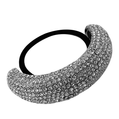 Élastique Tendance Pour Cheveux À Strass Géométrique Raffiné Argenté