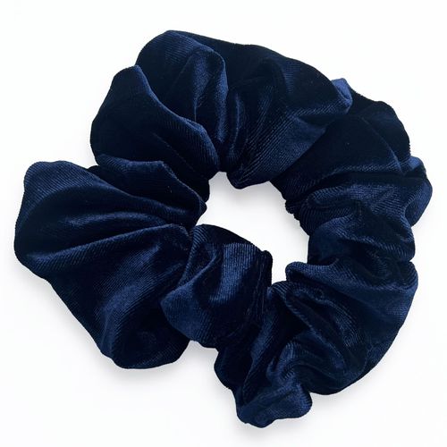 Chouchou Maxi Pour Cheveux En Velours Uni Casual Bleu Marine