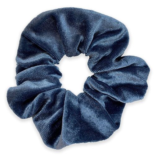 Chouchou Maxi Pour Cheveux En Velours Uni Casual Bleu
