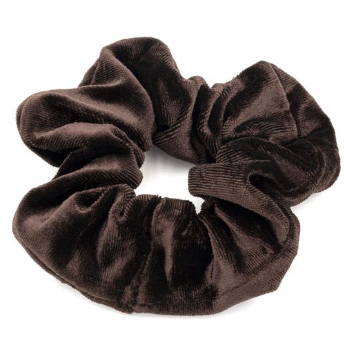 Chouchou Maxi Pour Cheveux En Velours Uni Casual Marron