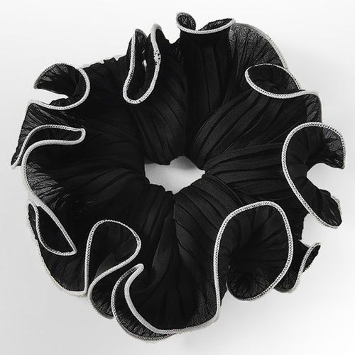 Chouchou Froufrou Maxi Pour Cheveux En Tissu Vaporeux Doux Noir