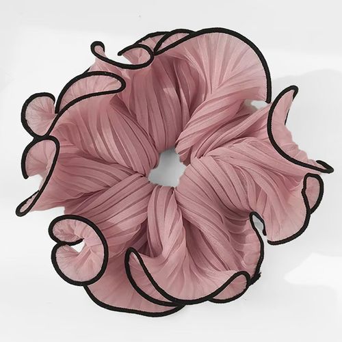 Chouchou Froufrou Maxi Pour Cheveux En Tissu Vaporeux Doux Rose