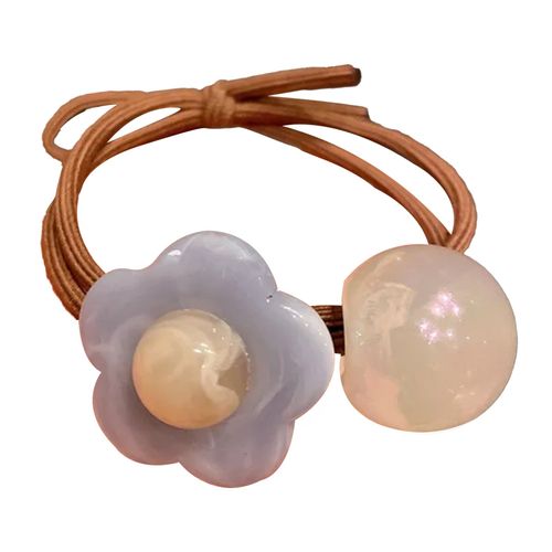 Élastique Casual Pour Cheveux À Fleur Nacré Et Perle En Acrylique Délicat Bleu
