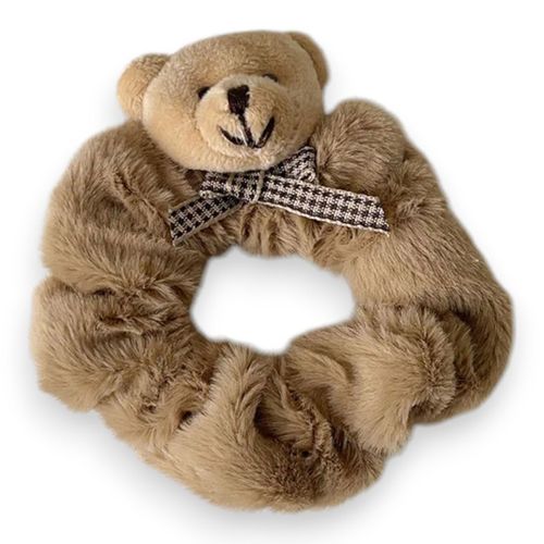 Chouchou Classique Pour Cheveux En Peluche Ourson Adorable Marron