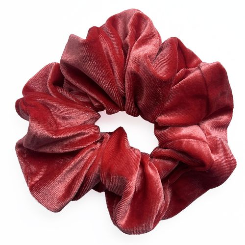 Chouchou Maxi Pour Cheveux En Velours Uni Casual Rouge