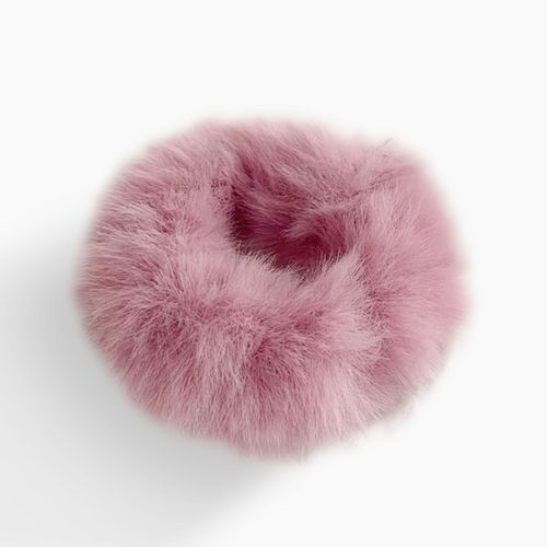 Chouchou Classique Pour Cheveux En Fausse Fourrure Fluffy Doux Rose
