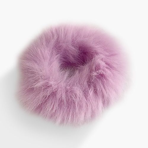 Chouchou Classique Pour Cheveux En Fausse Fourrure Fluffy Doux Violet