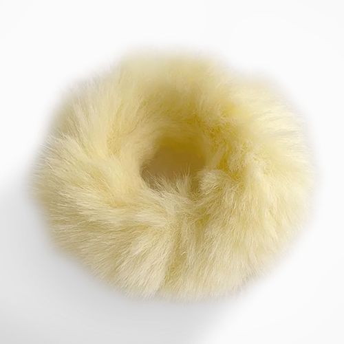 Chouchou Classique Pour Cheveux En Fausse Fourrure Fluffy Doux Jaune