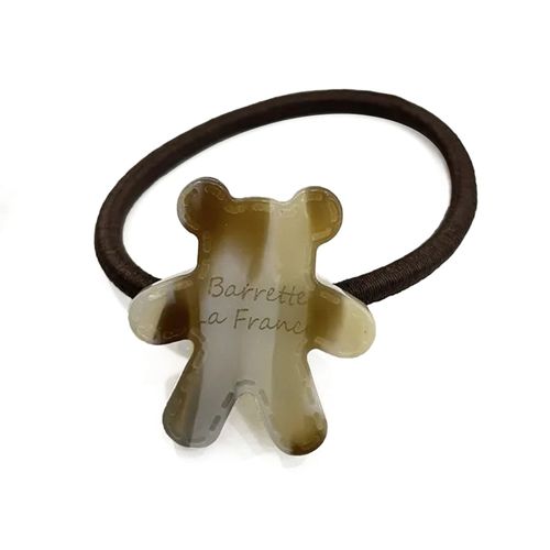 Élastique Casual Pour Cheveux À Manchon Ourson Teddy Irisé Adorable Beige