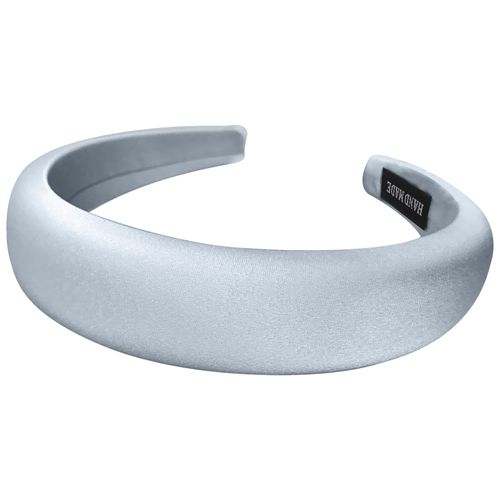 Serre-Tête Large Pour Cheveux En Satin Coussiné Glamour Gris