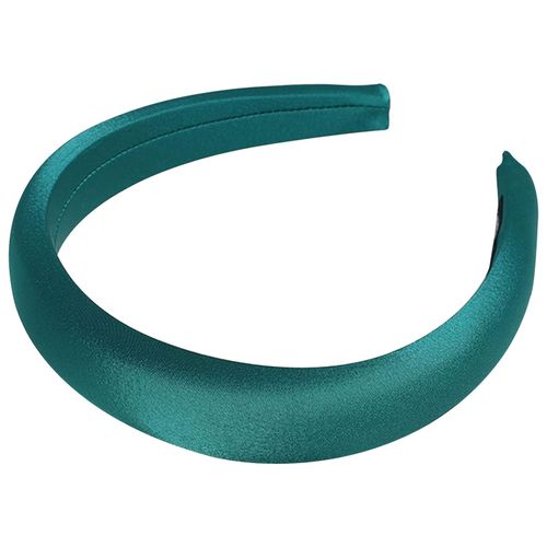 Serre-Tête Large Pour Cheveux En Satin Coussiné Glamour Vert Canard