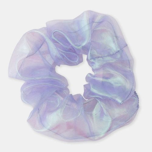 Chouchou Brillant Pour Cheveux En Tissu Vaporeux Style Coréen Blanc