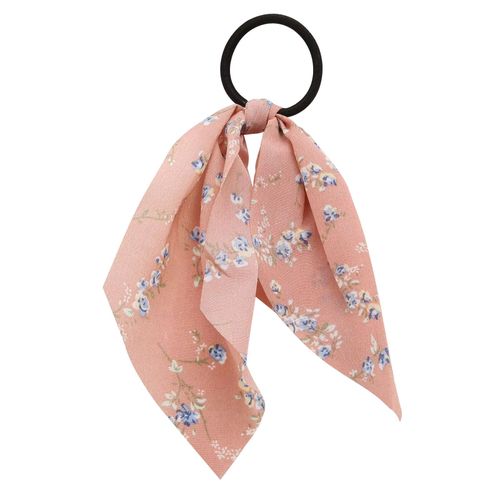 Élastique Foulard Pour Cheveux À Ruban En Voile Fleuri Romantique Rose Pêche